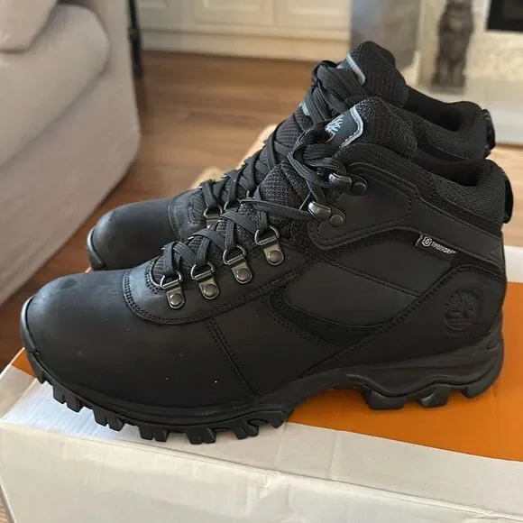 Timberland Men's Mt. Maddsen Mid Waterproof Hiking Boot Black NEW in Box - Picture 3 of 9